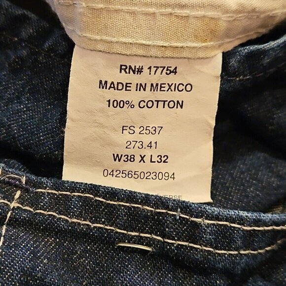 Key Imperial Overalls Mens 38 x 32L Blue Baggy Denim Pants Bib Farmer Distressed - Picture 8 of 9